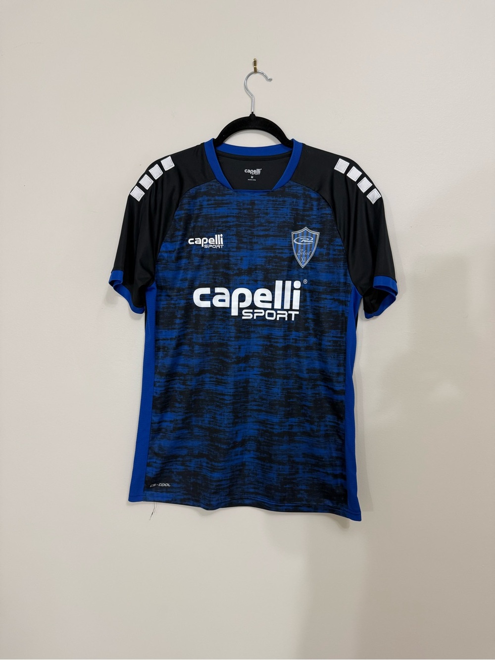 Capelli Sport Mens CS-Cool Soccer Jersey Blue Short Sleeve Shirt Size M EUC